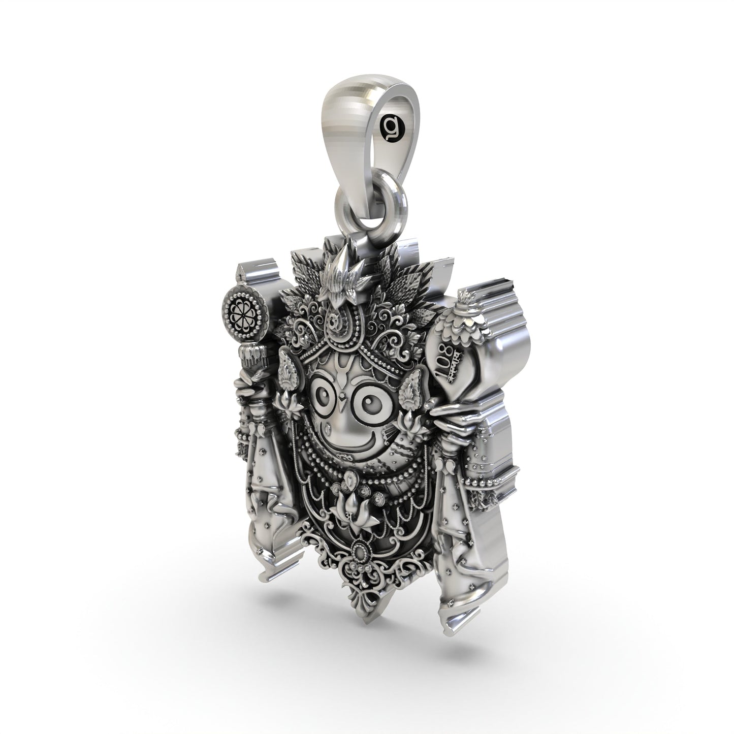 925 Silver Lord Jagannath Pendant – Puri Devotional Silver Jewelry