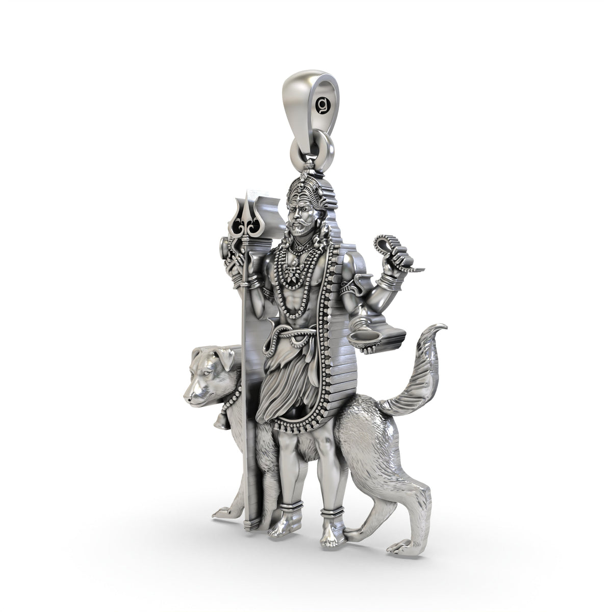 Sacred Kaal Bhairav 925 Silver Pendant