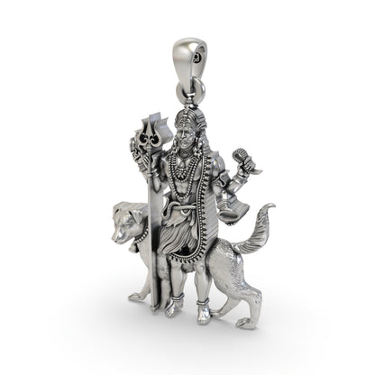 Sacred Kaal Bhairav 925 Silver Pendant