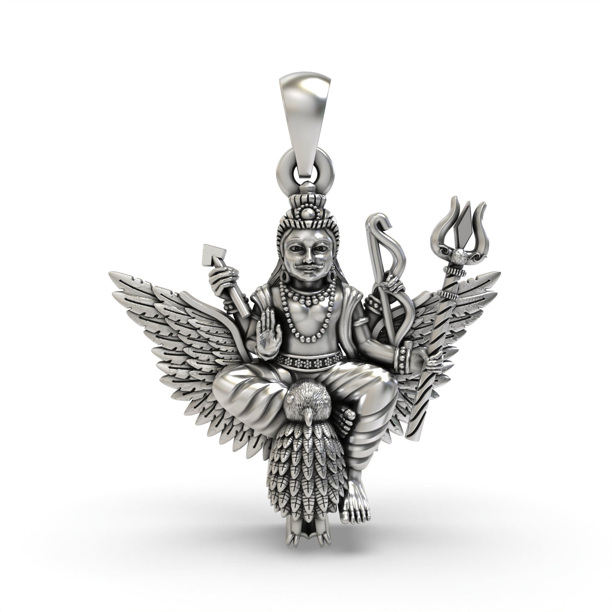 925 Silver Shani Dev Pendant – Lord Shani & Saturn Devotional Jewelry