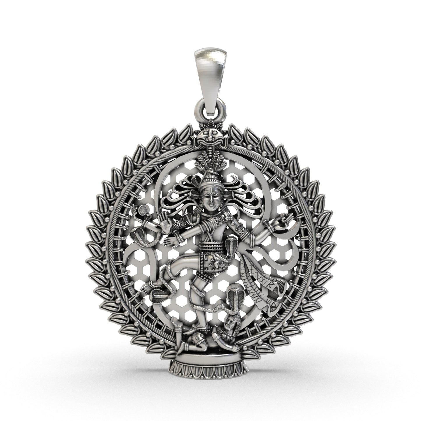 925 Silver Nataraja Pendant – Lord Shiva Dancing Form Devotional Jewelry