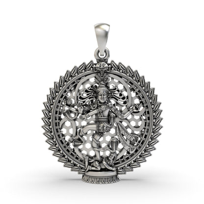 925 Silver Nataraja Pendant – Lord Shiva Dancing Form Devotional Jewelry