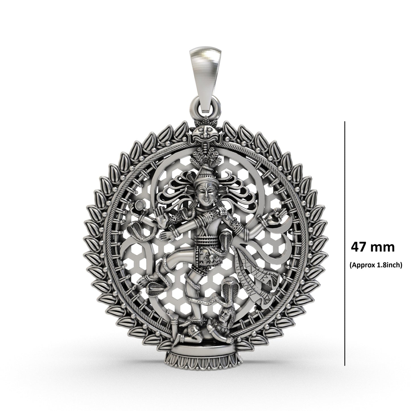 925 Silver Nataraja Pendant – Lord Shiva Dancing Form Devotional Jewelry