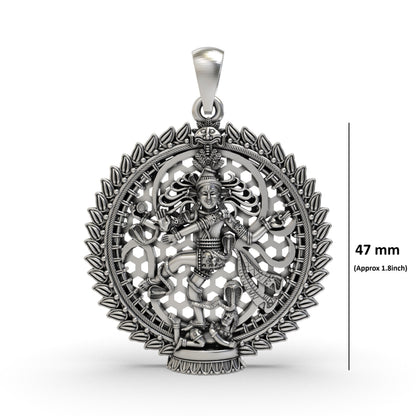 925 Silver Nataraja Pendant – Lord Shiva Dancing Form Devotional Jewelry