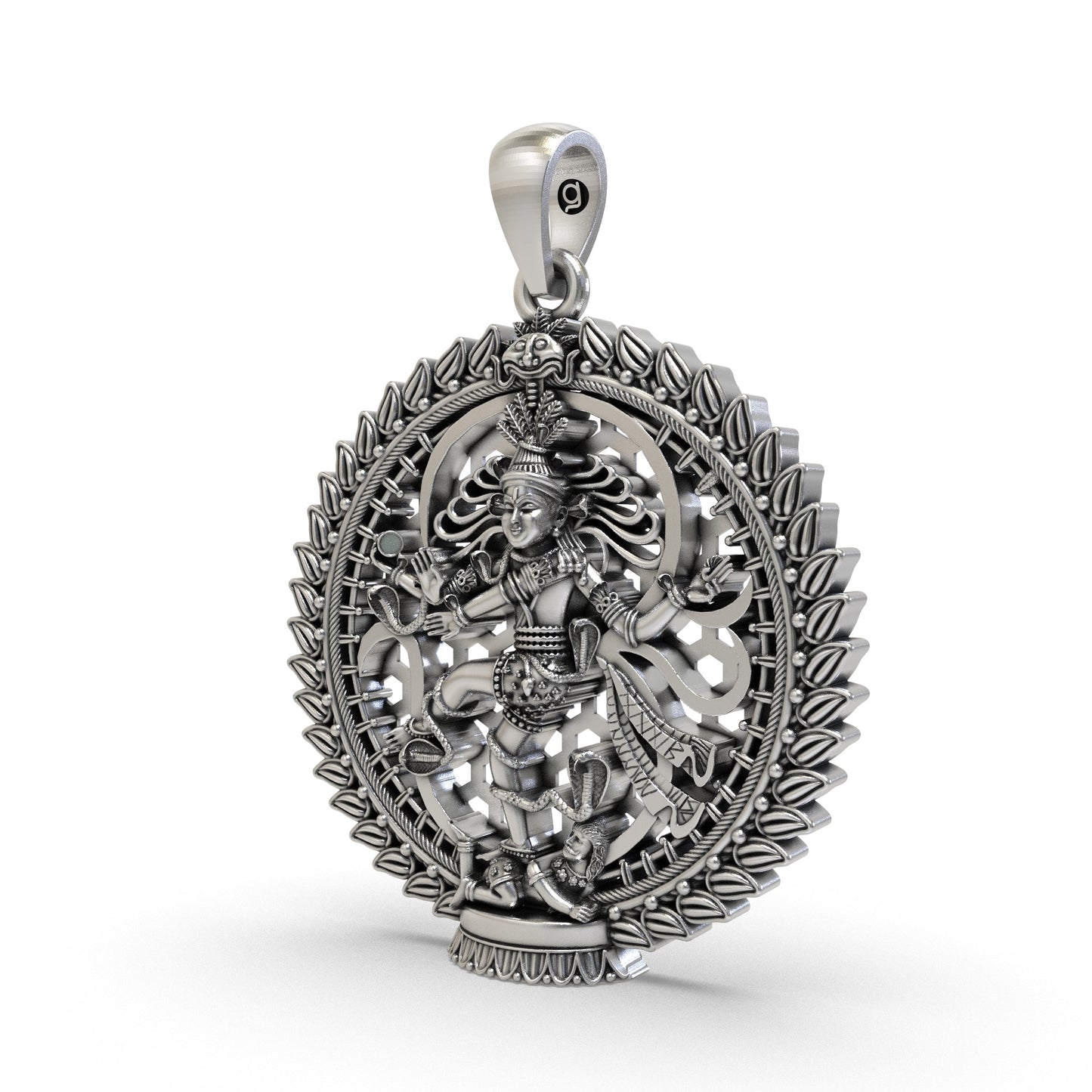 925 Silver Nataraja Pendant – Lord Shiva Dancing Form Devotional Jewelry