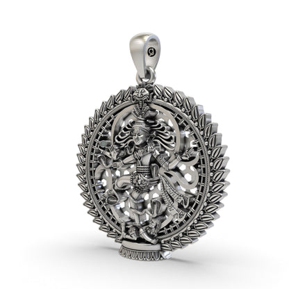 925 Silver Nataraja Pendant – Lord Shiva Dancing Form Devotional Jewelry