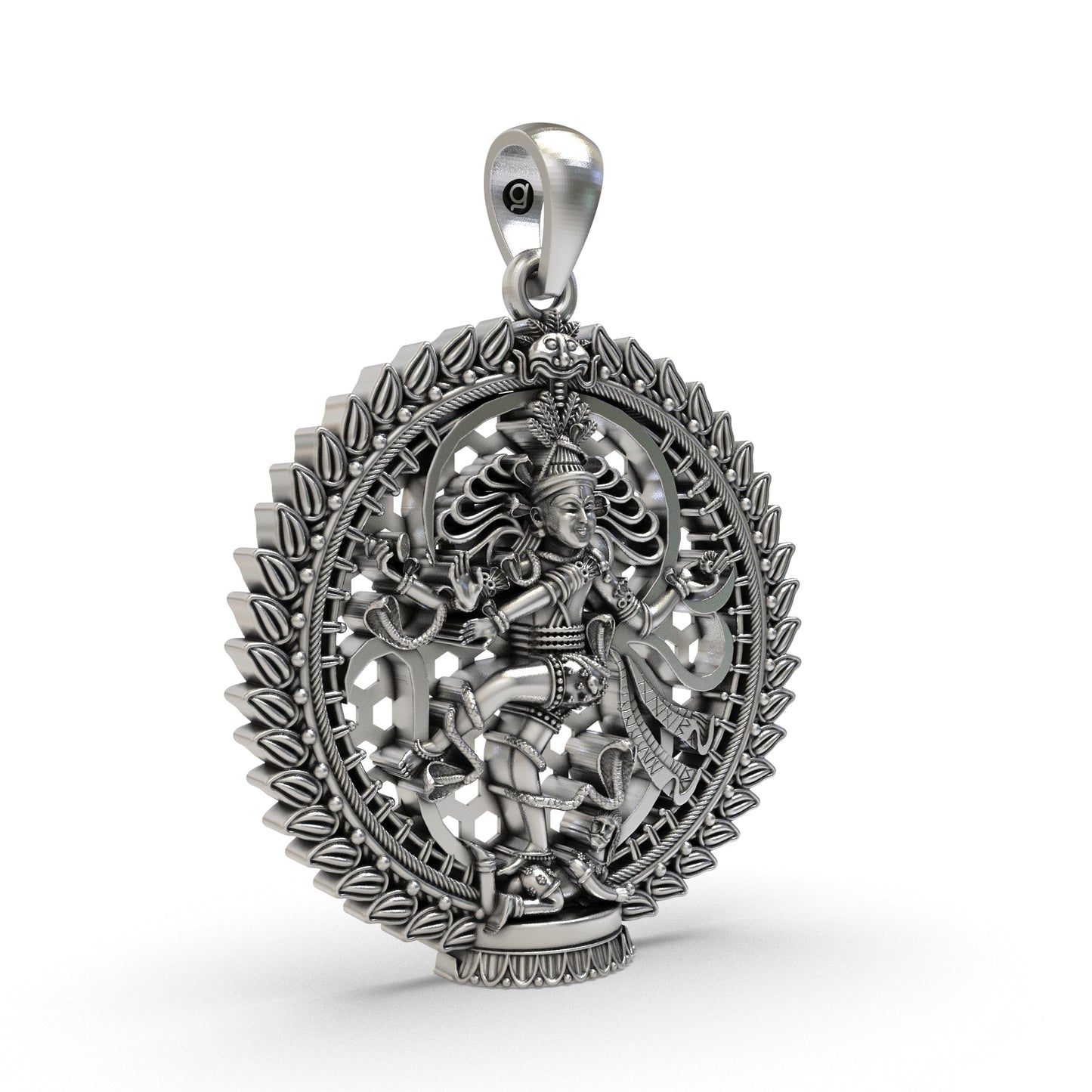925 Silver Nataraja Pendant – Lord Shiva Dancing Form Devotional Jewelry