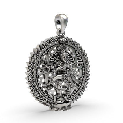 925 Silver Nataraja Pendant – Lord Shiva Dancing Form Devotional Jewelry