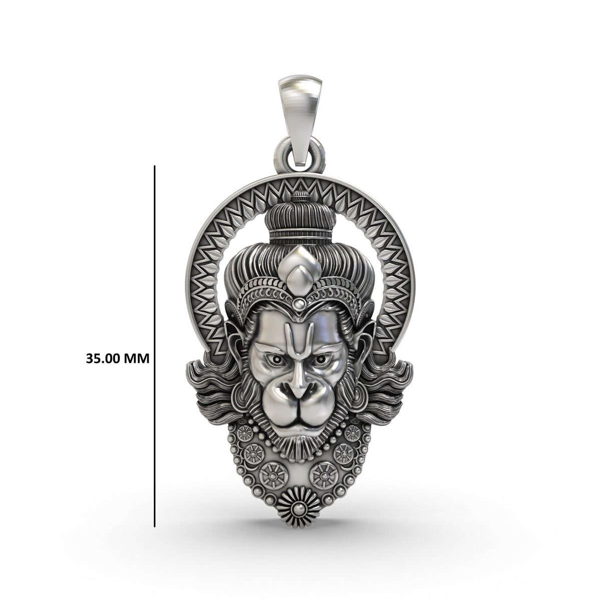 Divine Hanumanji Face 925 Silver Pendant