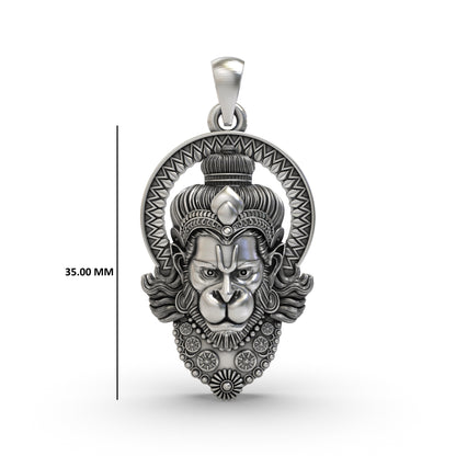 Divine Hanumanji Face 925 Silver Pendant