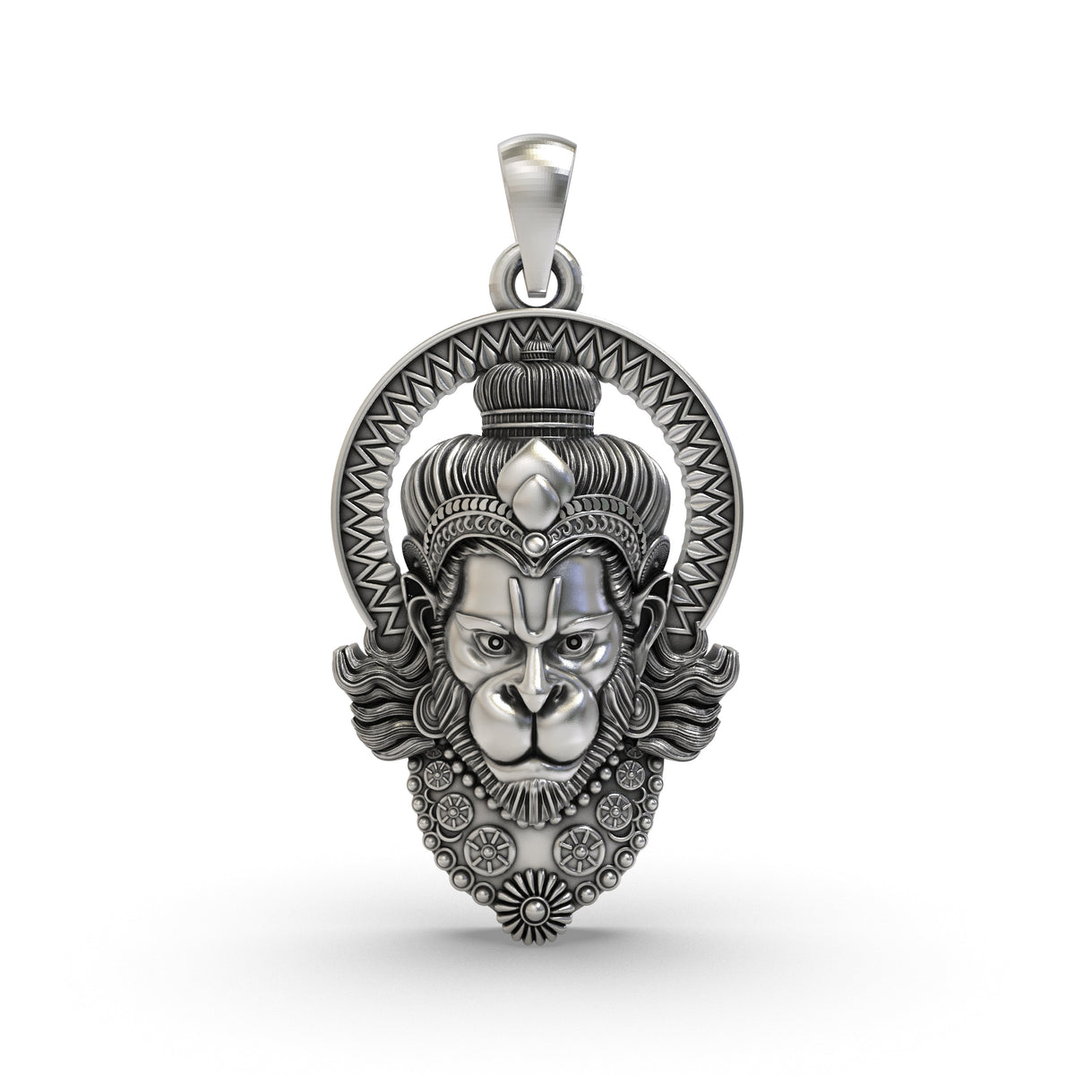 Divine Hanumanji Face 925 Silver Pendant