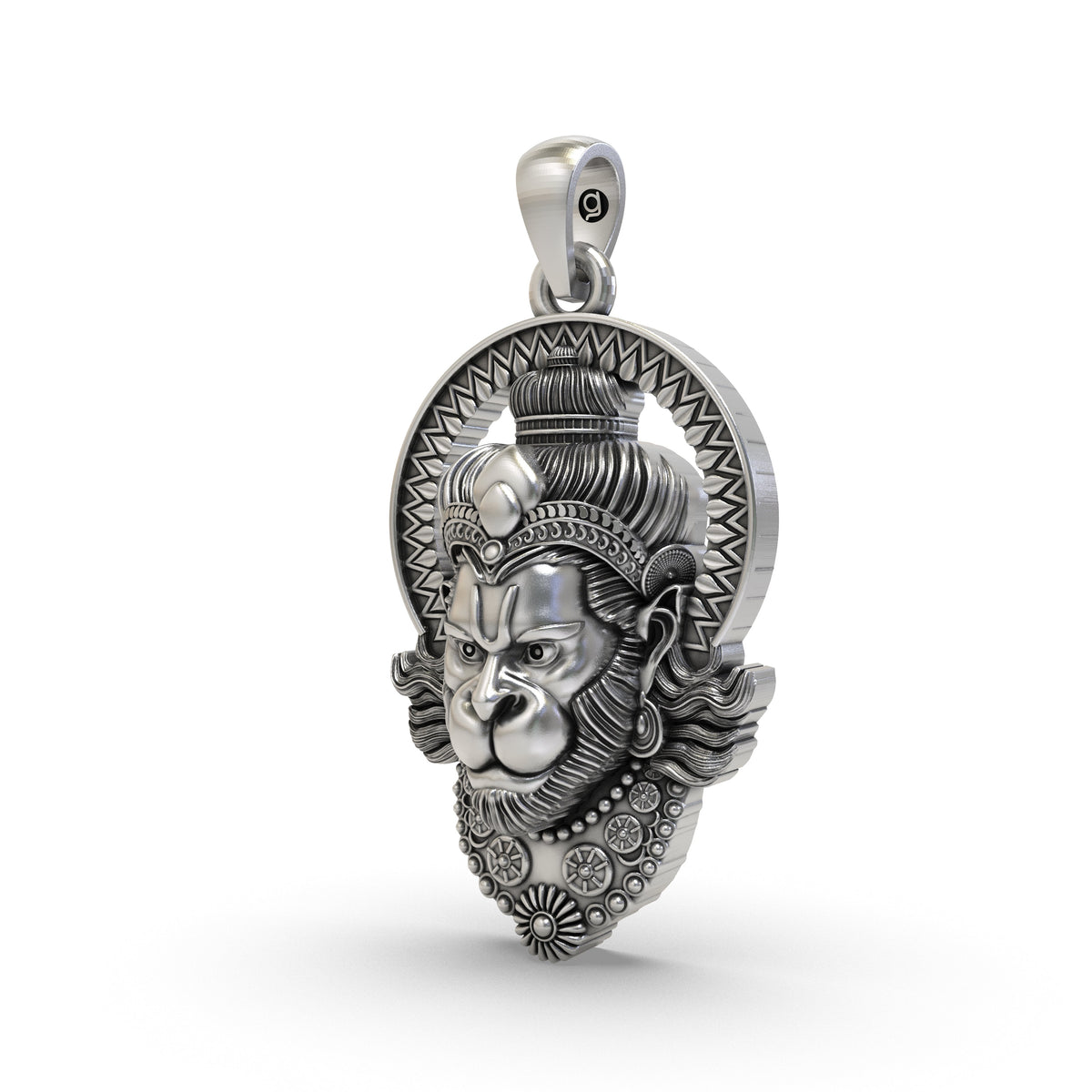 Divine Hanumanji Face 925 Silver Pendant