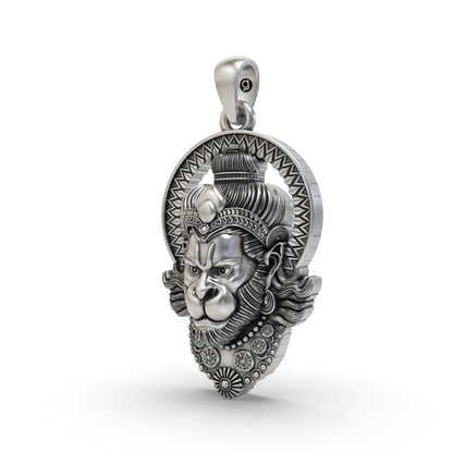 Divine Hanumanji Face 925 Silver Pendant