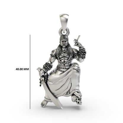 925 Silver Sanggili Karuppar Pendant – South Indian Guardian Deity Devotional Jewelry