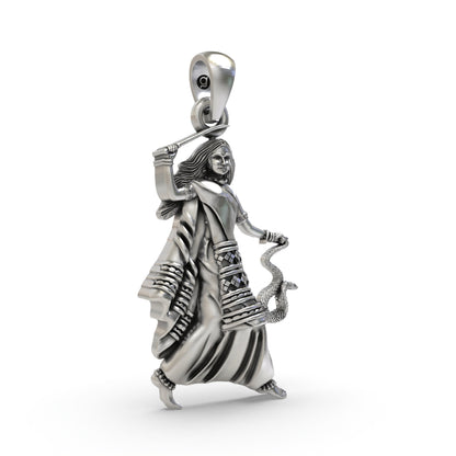 925 Silver Mogal Maa Pendant – Gujarati Devi Maa Devotional Jewelry