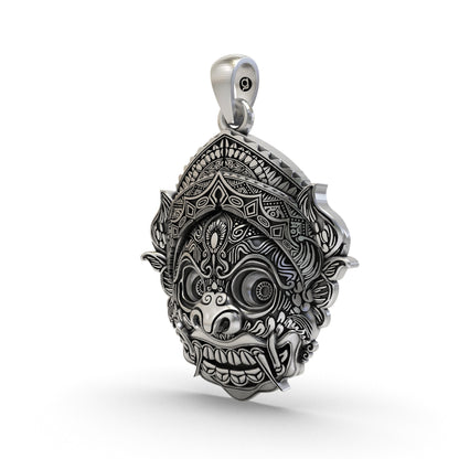 925 Sterling Silver Kirtimukha Face Pendant for Divine Protection