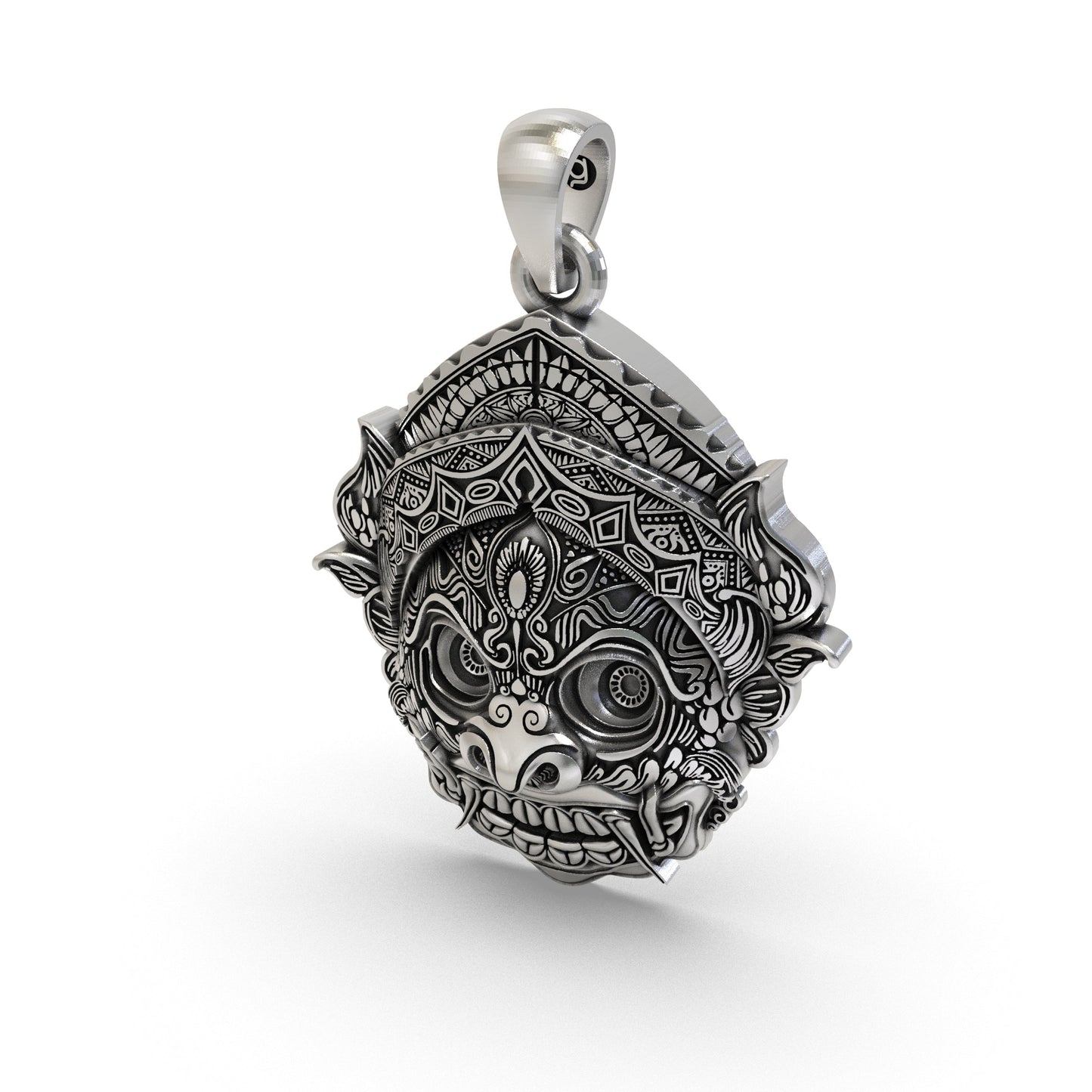 925 Sterling Silver Kirtimukha Face Pendant for Divine Protection