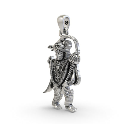 Divine Ashtamsa Varadha Anjaneyar Hanuman 925 Silver Pendant