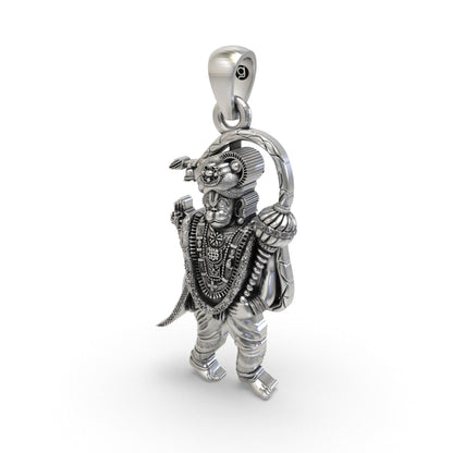Divine Ashtamsa Varadha Anjaneyar Hanuman 925 Silver Pendant