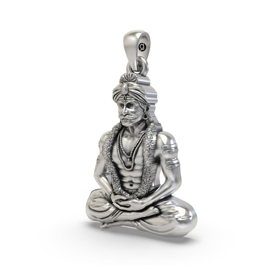 925 Silver Muneshwara Swamy Pendant – South Indian Guardian Deity Devotional Jewelry