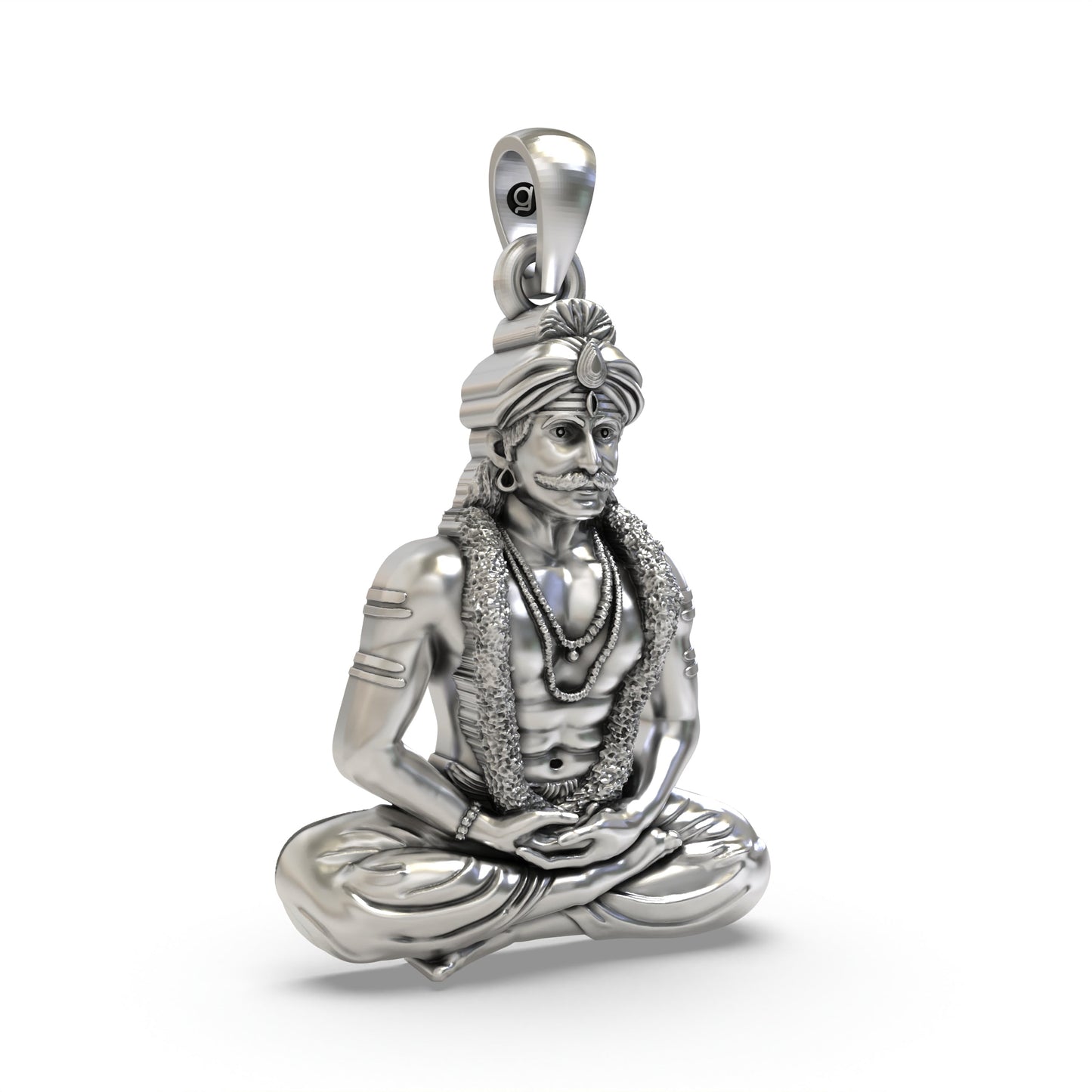925 Silver Muneshwara Swamy Pendant – South Indian Guardian Deity Devotional Jewelry