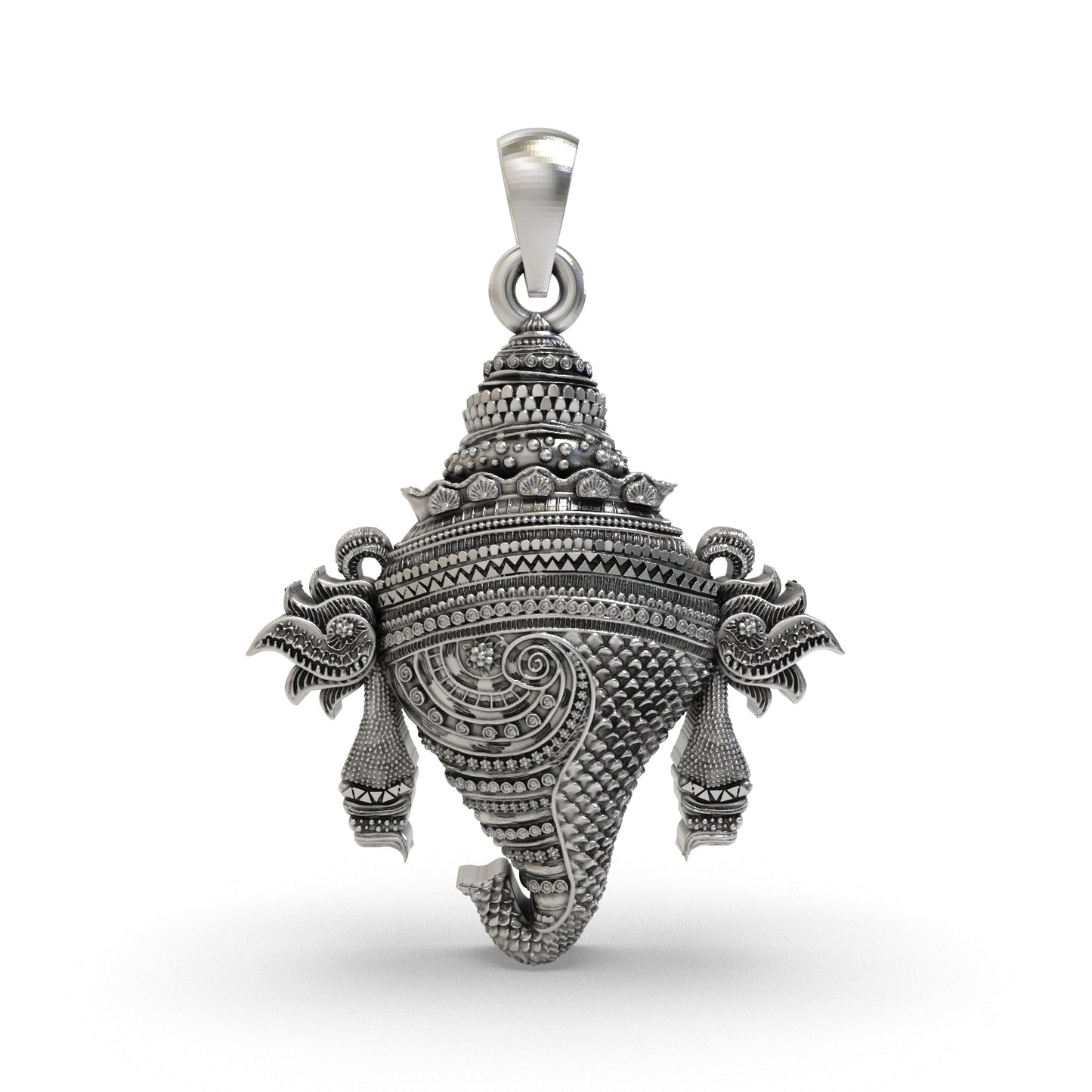 Divine Vishnu Panchajanya Shankh 925 Silver Pendant