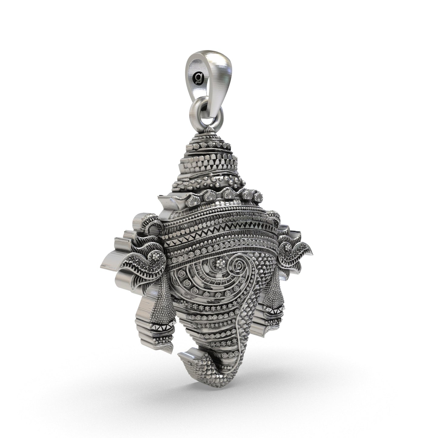 Divine Vishnu Panchajanya Shankh 925 Silver Pendant