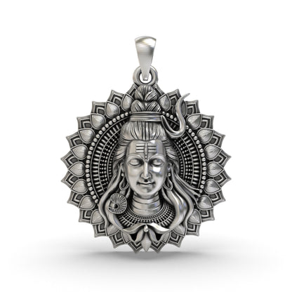 Divine Shiva Face 925 Silver Pendant