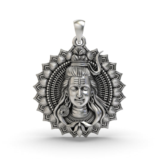 Divine Shiva Face 925 Silver Pendant