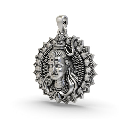 Divine Shiva Face 925 Silver Pendant