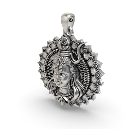 Divine Shiva Face 925 Silver Pendant