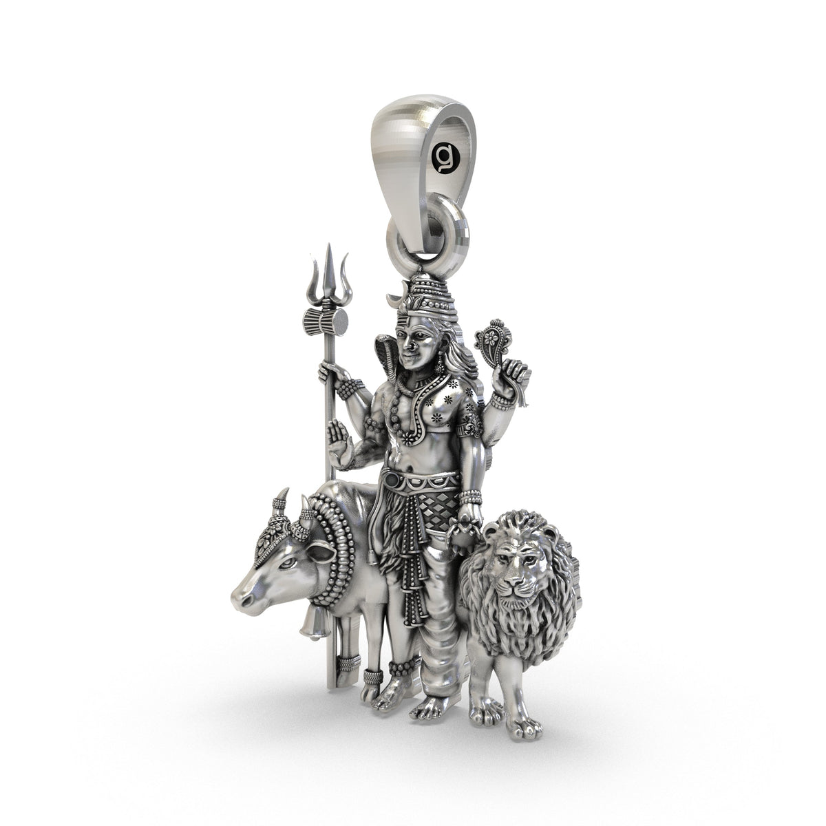 Divine Shiv Shakti Ardhanareeswara 925 Silver Pendant