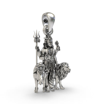 Divine Shiv Shakti Ardhanareeswara 925 Silver Pendant