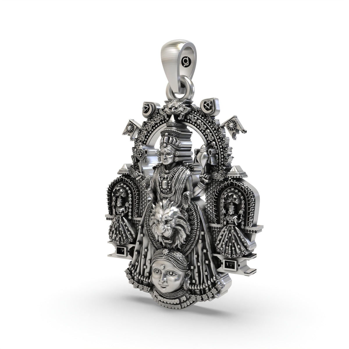 925 Silver Kollur Mookambika Devi Pendant – Goddess Mookambika Devotional Jewelry