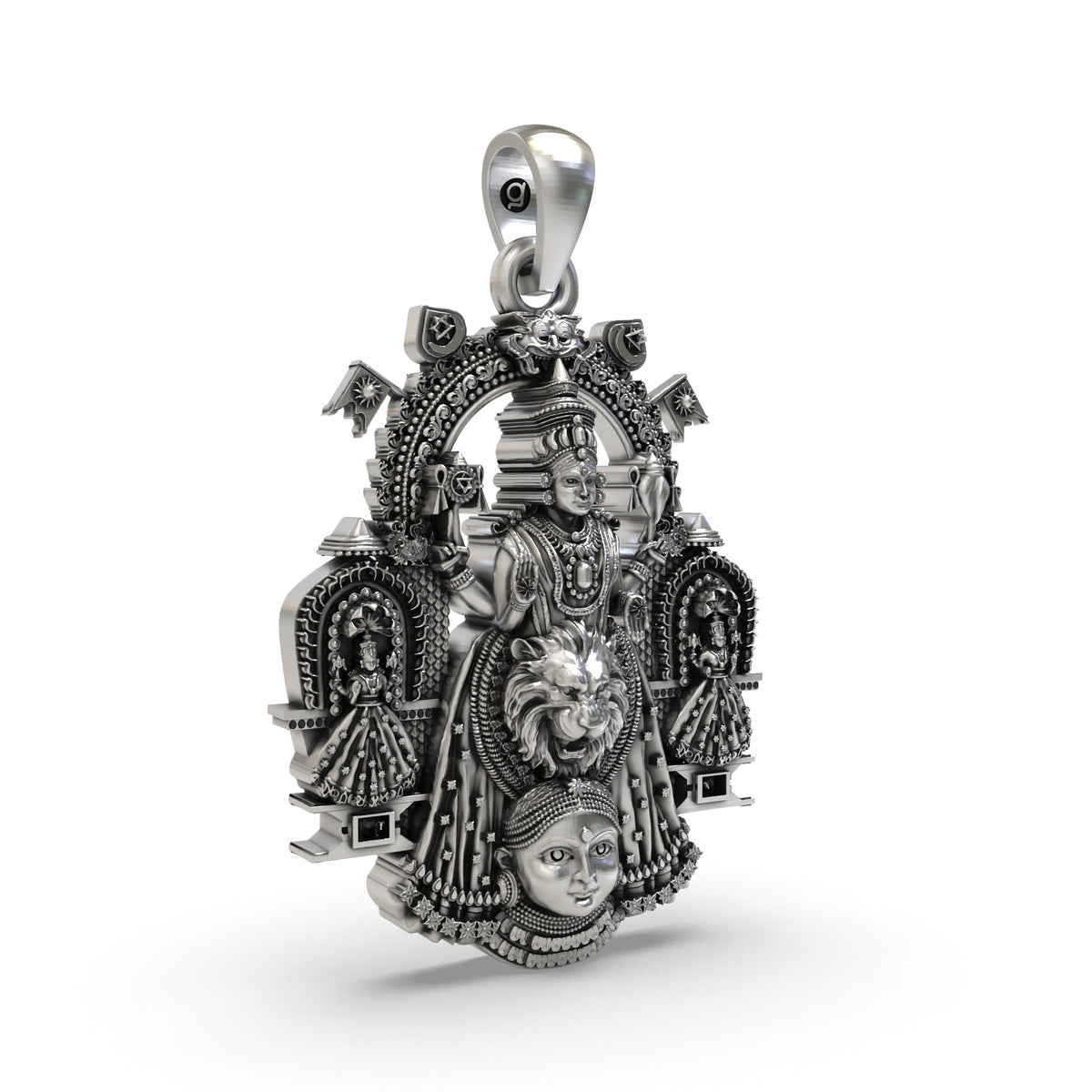 925 Silver Kollur Mookambika Devi Pendant – Goddess Mookambika Devotional Jewelry