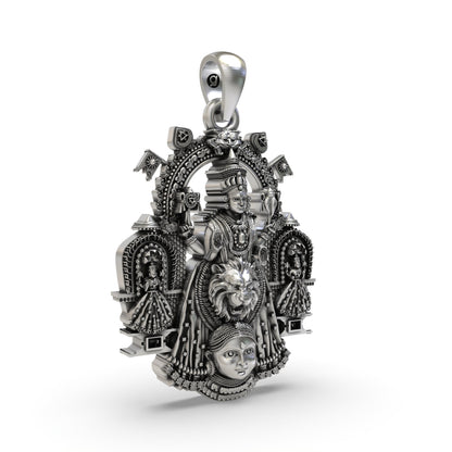 925 Silver Kollur Mookambika Devi Pendant – Goddess Mookambika Devotional Jewelry