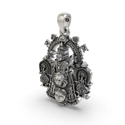 925 Silver Kollur Mookambika Devi Pendant – Goddess Mookambika Devotional Jewelry