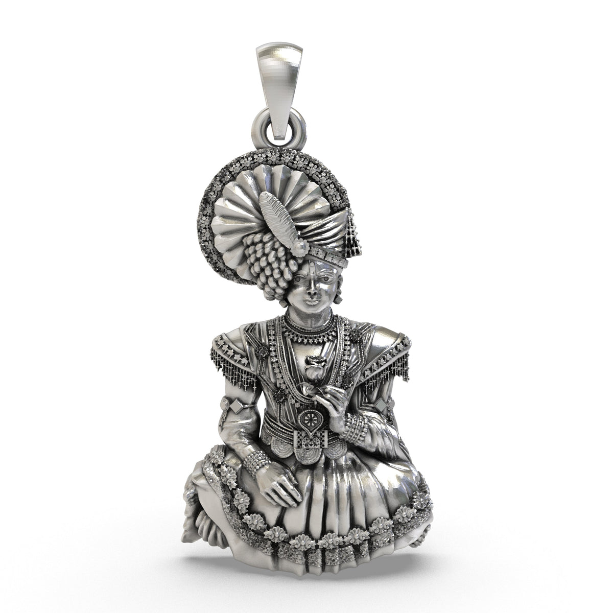 Divine Swaminarayan Bhagwan 925 Silver Pendant