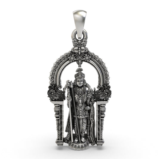 Divine Arulmigu Dhandayuthapani Swamy 925 Silver Pendant