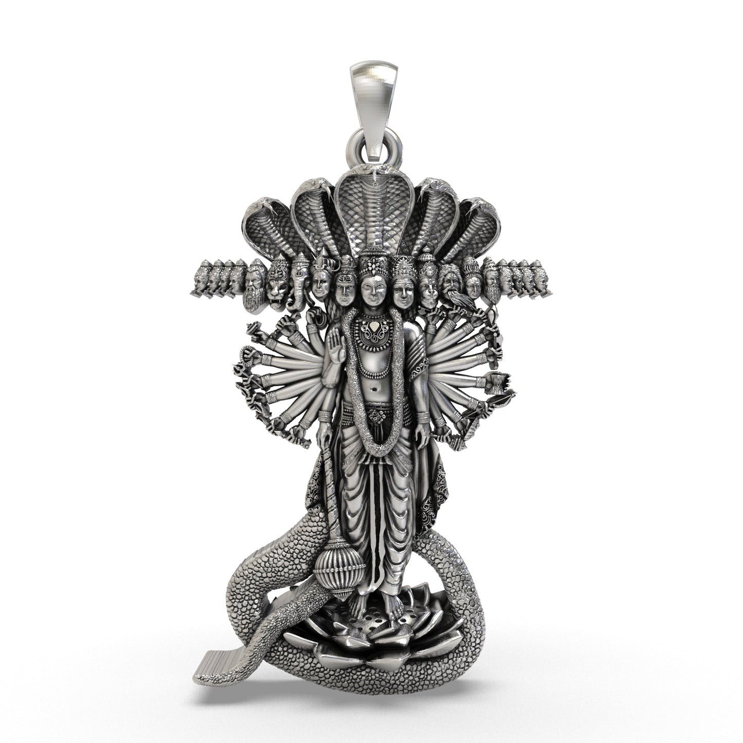 Divine Lord Vishnu 925 Silver Pendant