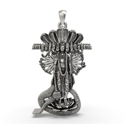 Divine Lord Vishnu 925 Silver Pendant