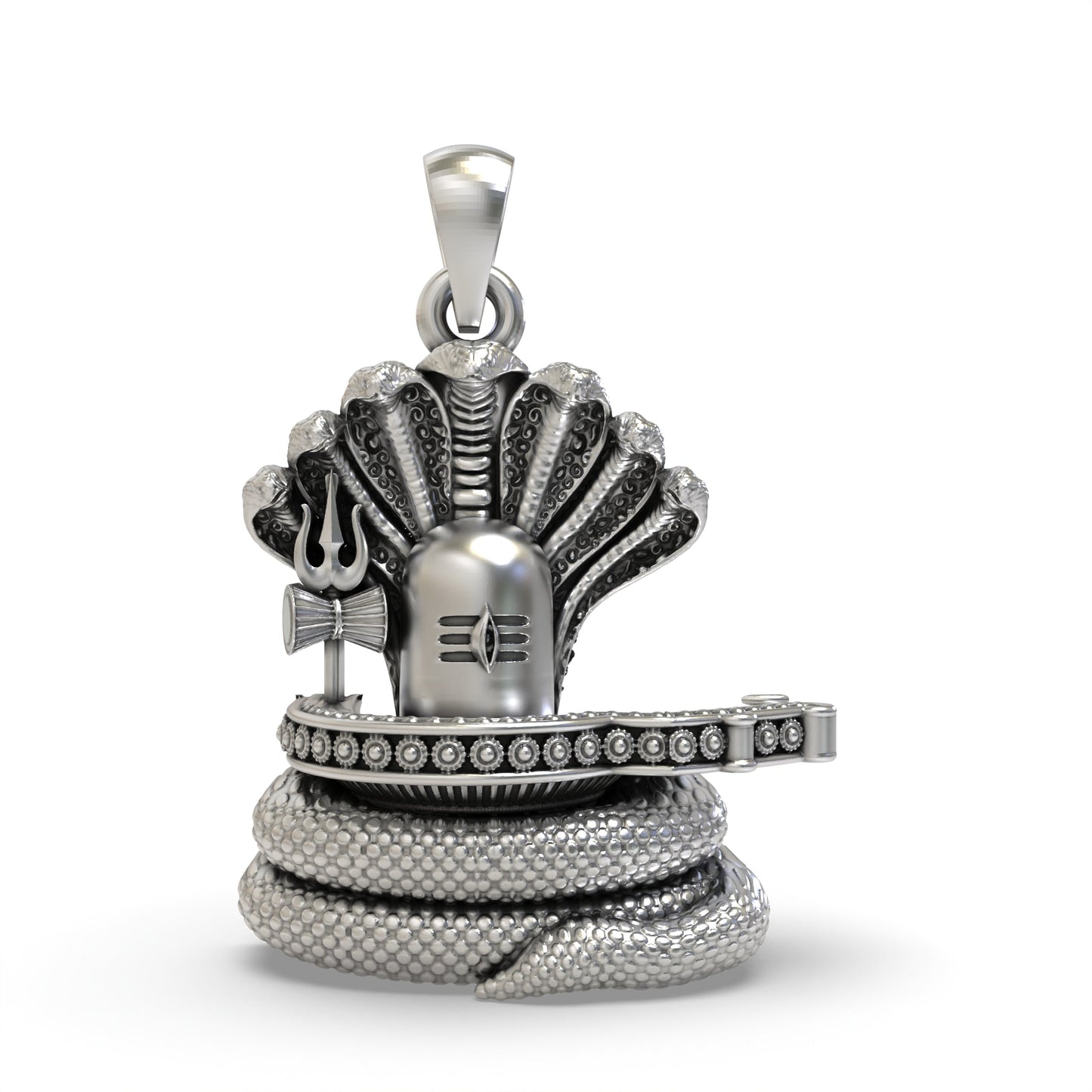 925 Silver Shiva Lingam with Snake Pendant – Mahadev Symbol of Energy & Devotional Protection
