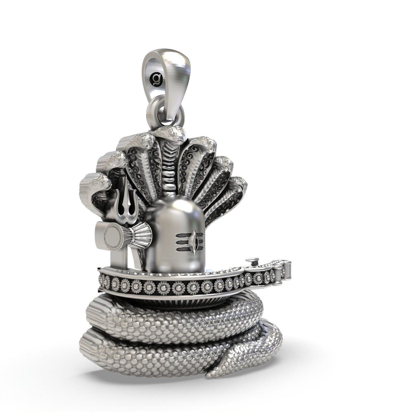 925 Silver Shiva Lingam with Snake Pendant – Mahadev Symbol of Energy & Devotional Protection