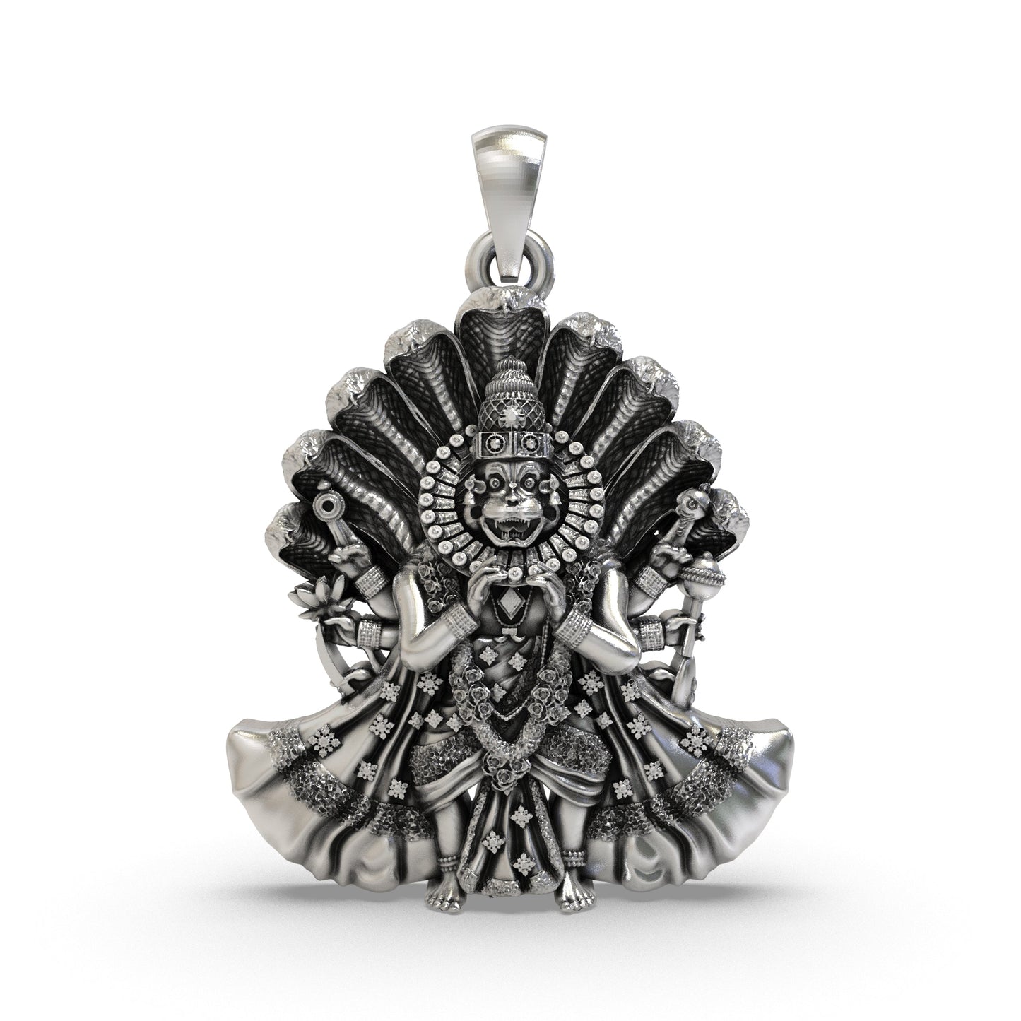 Divine Narasimha Bhagwan 925 Silver Pendant