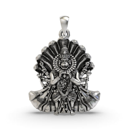 Divine Narasimha Bhagwan 925 Silver Pendant