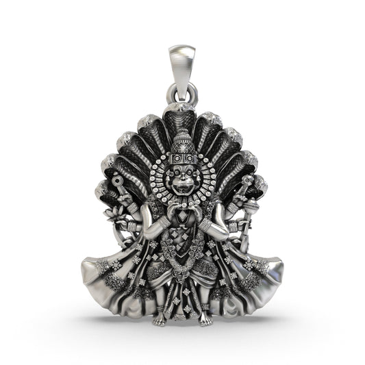 Divine Narasimha Bhagwan 925 Silver Pendant