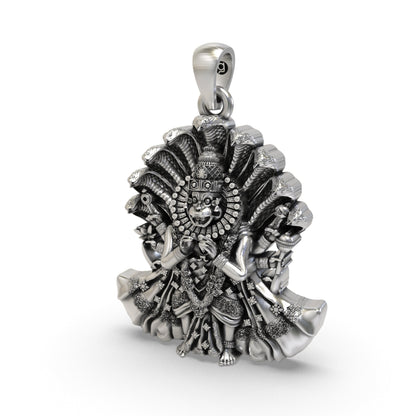 Divine Narasimha Bhagwan 925 Silver Pendant