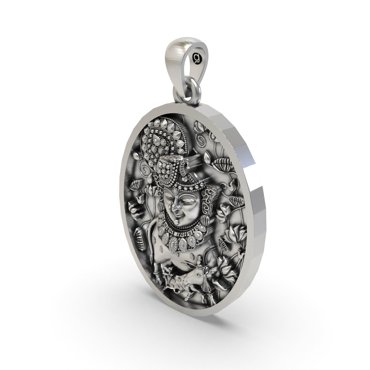 925 Silver Shreenathji Face Pendant – Nathdwara Krishna Devotional Jewelry