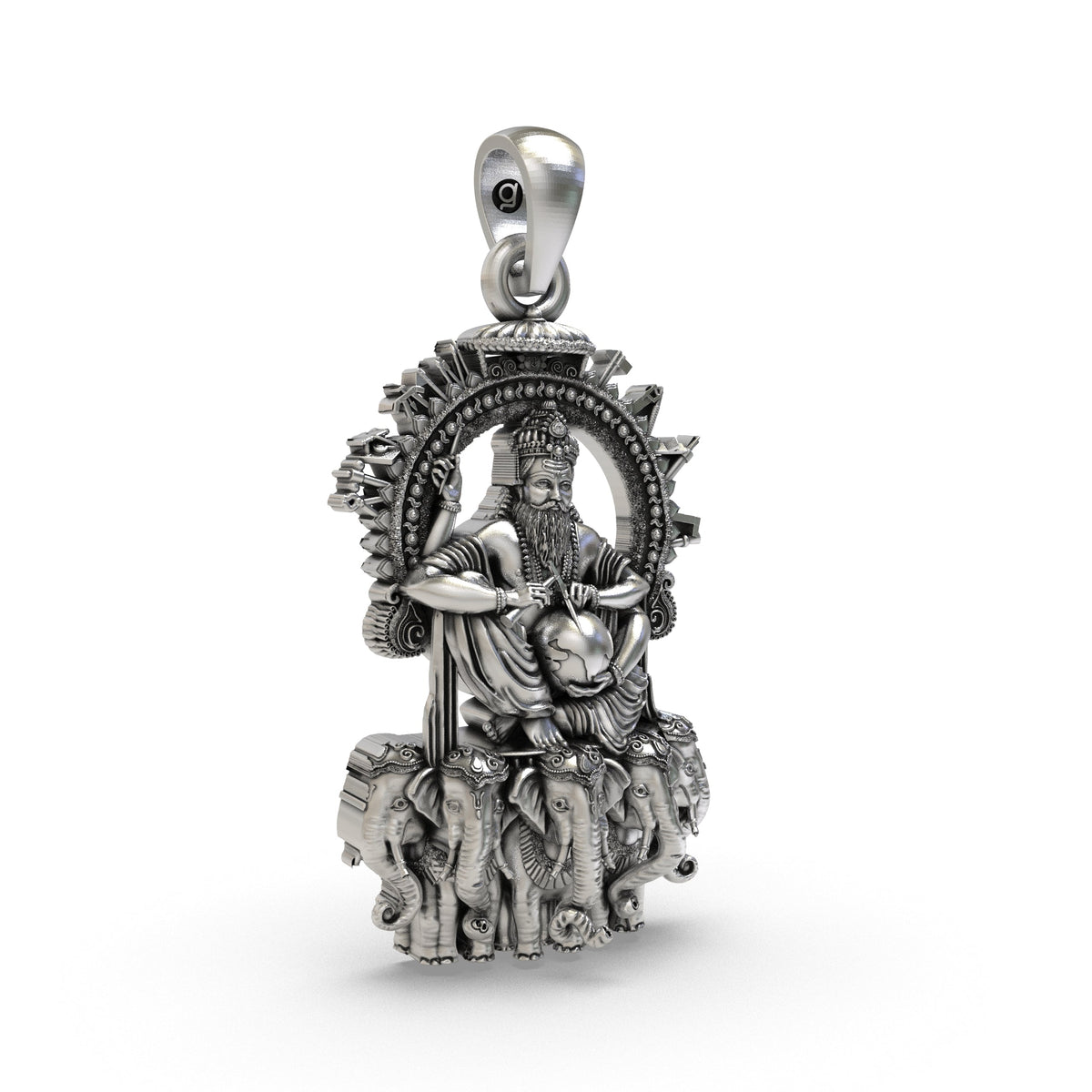 Divine Vishvakarma 925 Silver Pendant
