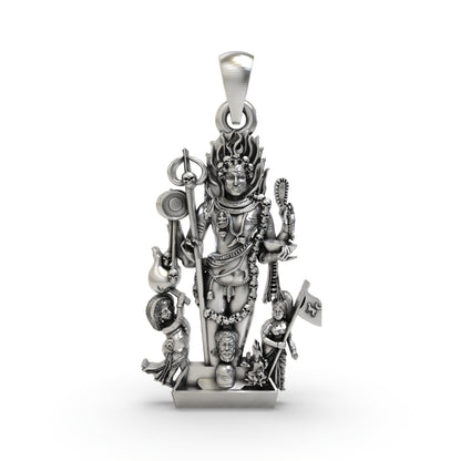 925 Silver Kaal Bhairav Pendant – Lord Shiva's Fierce Form | Kalabhairava Devotional Jewelry